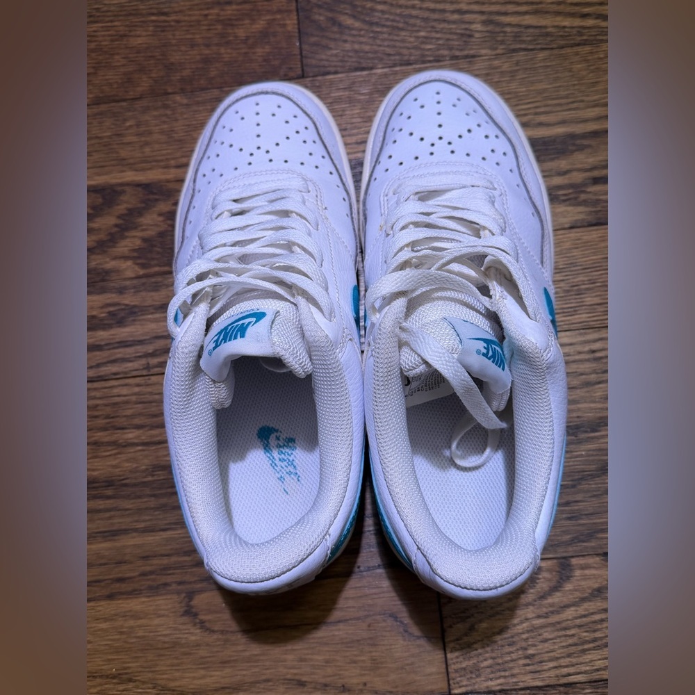 Nike White and Blue Court Vision Sneakers - Picture 3 of 6